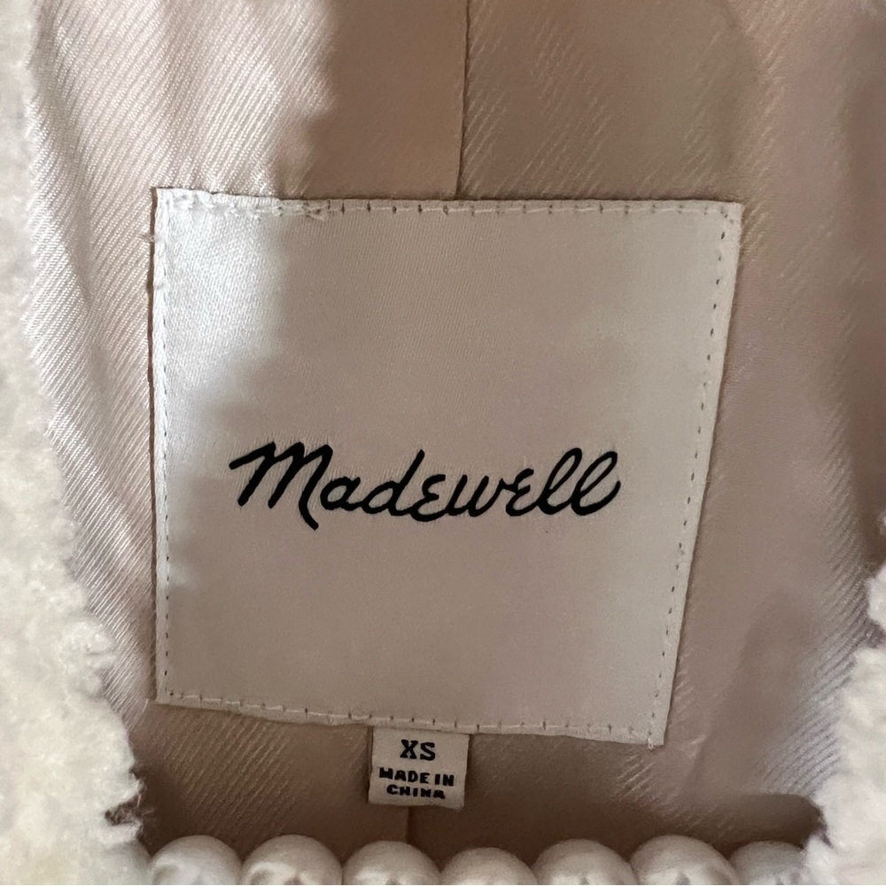 Madewell Sherpa Walton Shirt Jacket in Cream Size XS - Picture 11 of 13